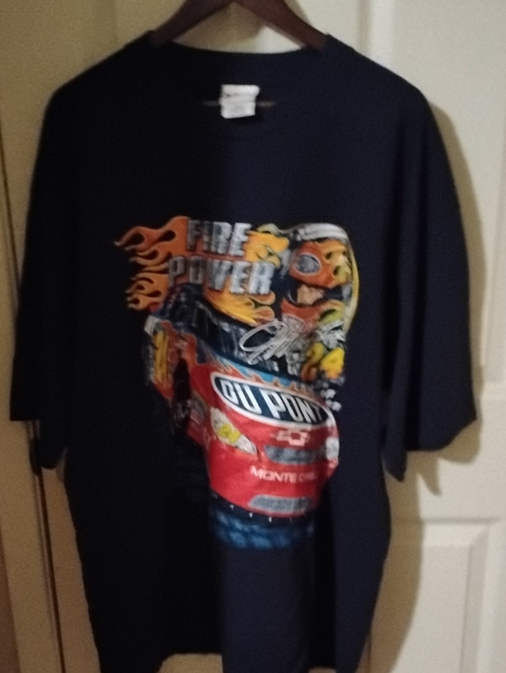 Vintage Black 'fire Power's Racing T-shirt In Size 2XL
